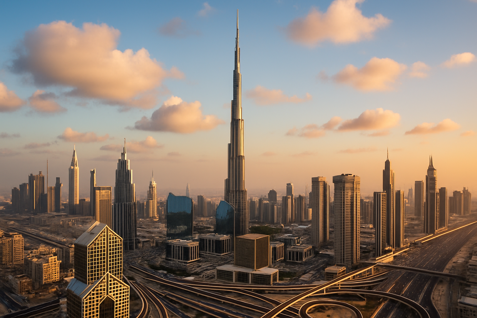 Iconic Dubai Skyline with Burj Khalifa